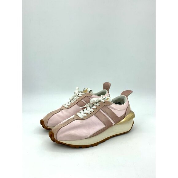 Lanvin Womens Pink Platform Lace-Up Sneakers Size 38 Casual Stylish Shoes With R - Picture 1 of 8